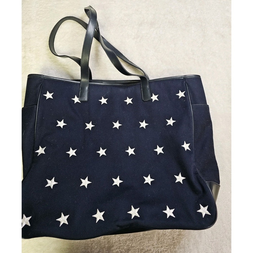 Amanda Smith Blue With‎ White Stars Shoulder Tote Bag